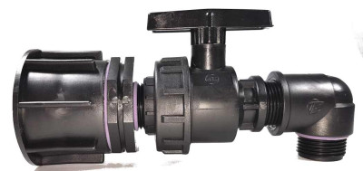 connector DN50 - S 60 x 6 female to 1 ball valve