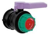 SCHÜTZ - Kugelhahn DN 50 / Viton-FDA-Dichtungen / Griff violett / Kunststoffüberwurfmutter
