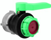 SCHÜTZ - Kugelhahn DN 50 / EPDM-FDA-Dichtungen / Griff grün / Aluüberwurfmutter