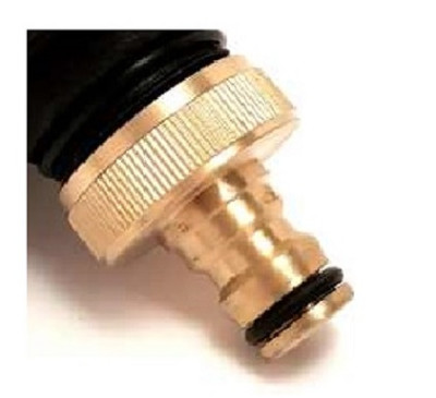 Wasseranschluss - Stück 1" IG (33,3mm) auf 12,5mm VT, gardenaartiger Hahnverbinder GOLD