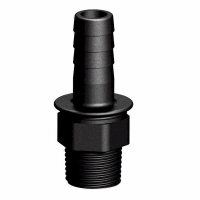 Adapter 1/2" BSP hex. Male X 1/2"(13mm) hose tail G/P/P