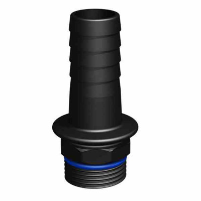 Adapter 1&quot; BSP short male / o-ring X 1&quot; (25mm) hose tails G/P/P