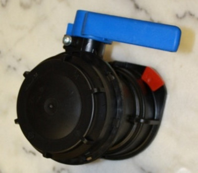 SCHÜTZ - srewable butterfly valve DN 80 / ETFE gaskets / handle blue / new system with safety - NEEDED/CLEANED