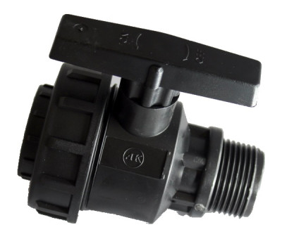 valve - black - inside 1" (32mm) female - outside 1" (32mm) male