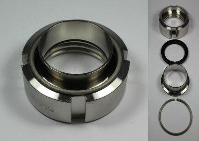 IBC adapter rotatable 360° - S60x6 female x 48x2mm welding part - stainless steel 1.4404 V4A / EPDM