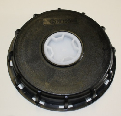 IBC Deckel NW150 165x7 - schwarz - G2" Stopfen - TPE