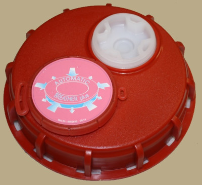 IBC Deckel NW150 - rot - UN - 2xG2" - Bel./Entl. u. geschl. - TPE