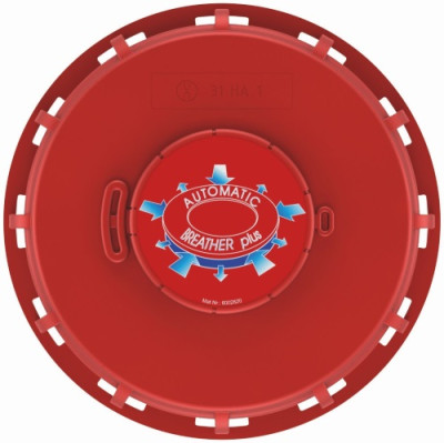 SCHÜTZ screw cap DN 150 red / G2” plug with breather and pressure compensation / TPE-V gasket with FKM membrane