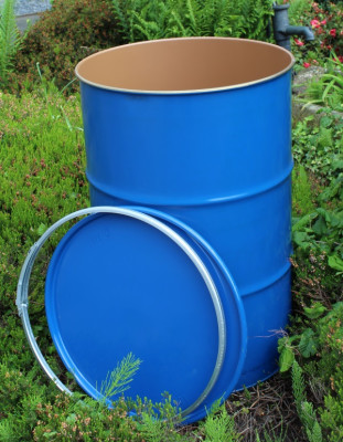 Stahl Spannring Deckelfass - 200 Ltr. - UN-X/S - aussen lackiert / innen Epox - NEUWARE