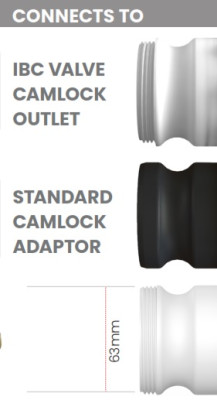 IBC tap DN50 CAMLOC - drain tap with 1" male